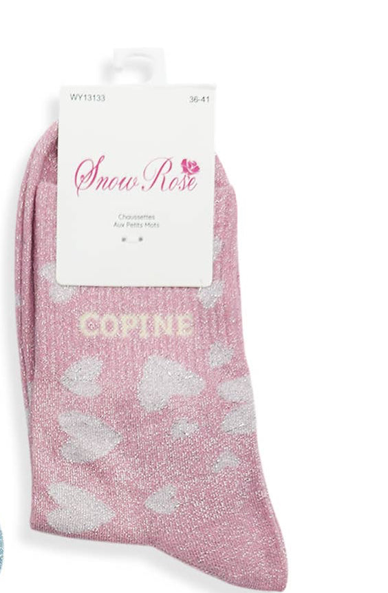 Chaussettes brillantes COPINE rose