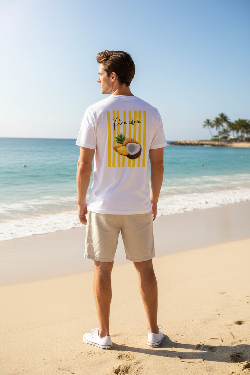 T-shirt unisexe coton en conversion bio CapSoxStudio "Pina Colada"