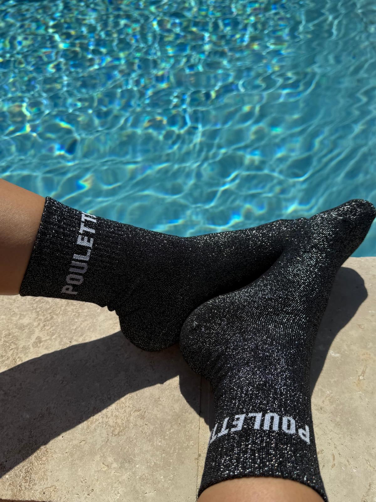 Chaussettes brillantes POULETTE Noir