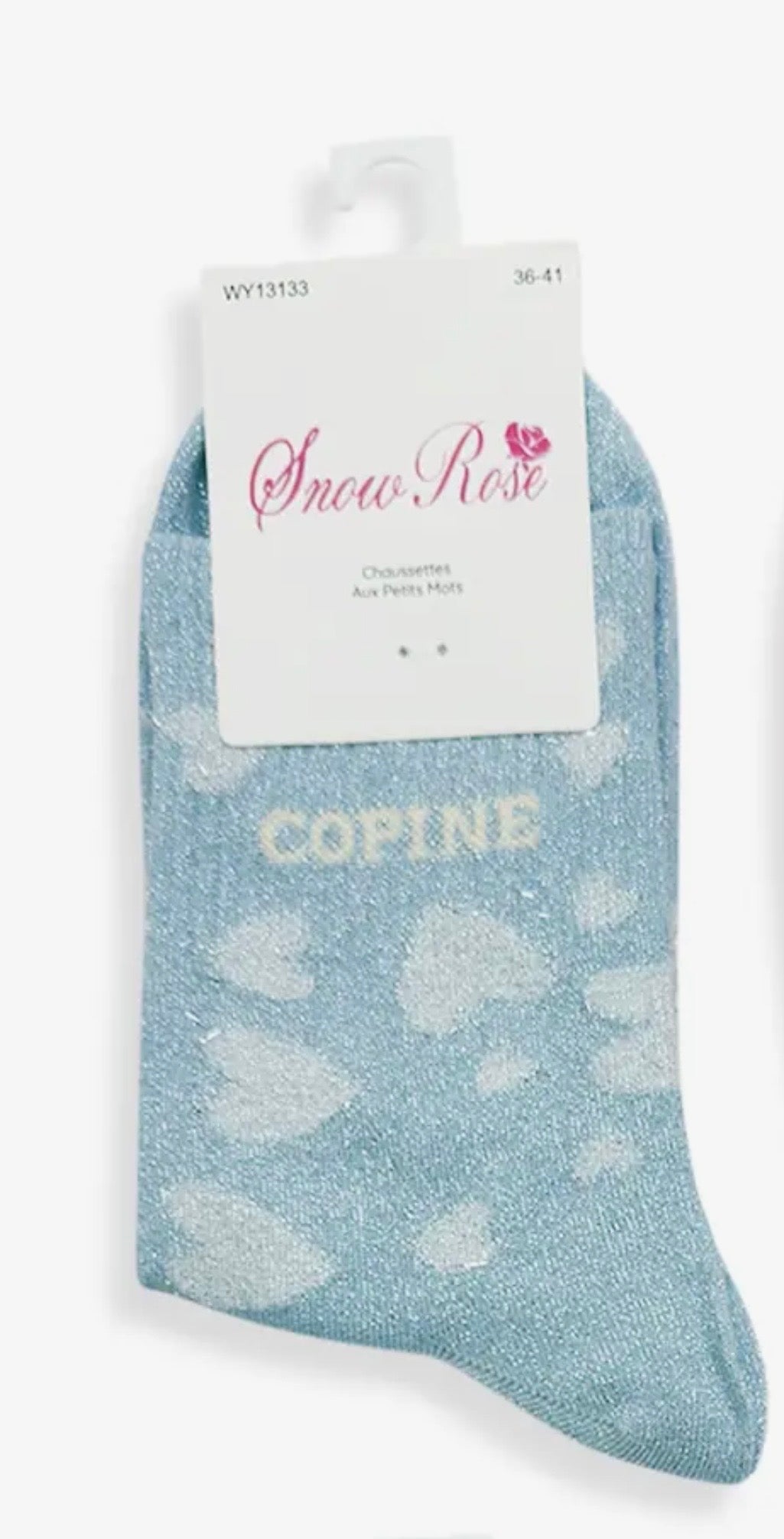 Chaussettes brillantes COPINE bleu ciel