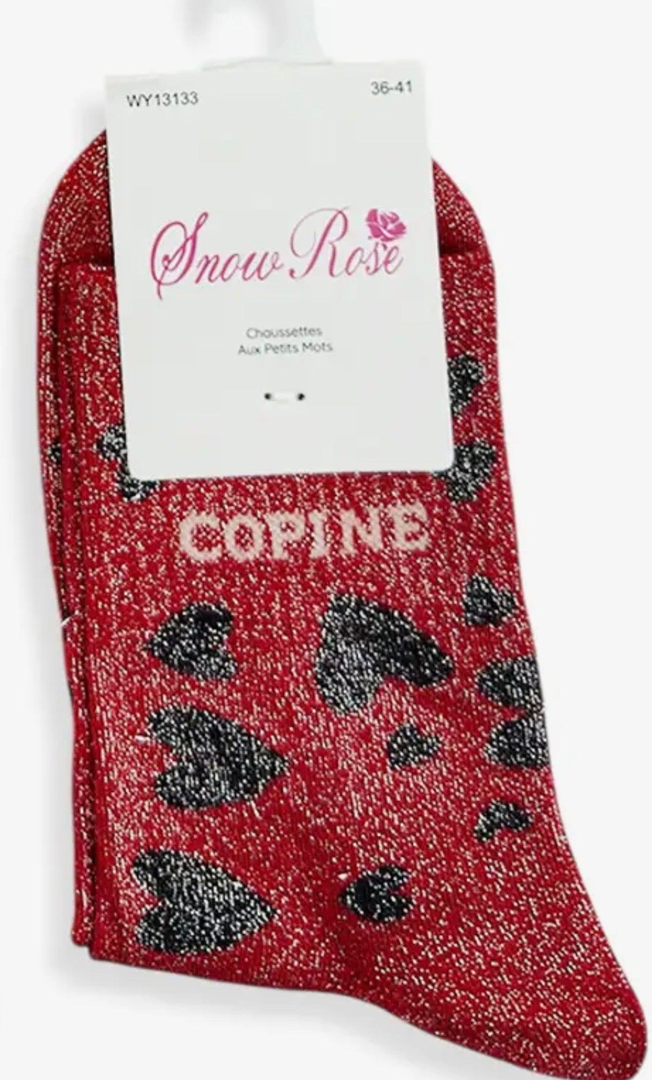 Chaussettes brillantes COPINE rouge