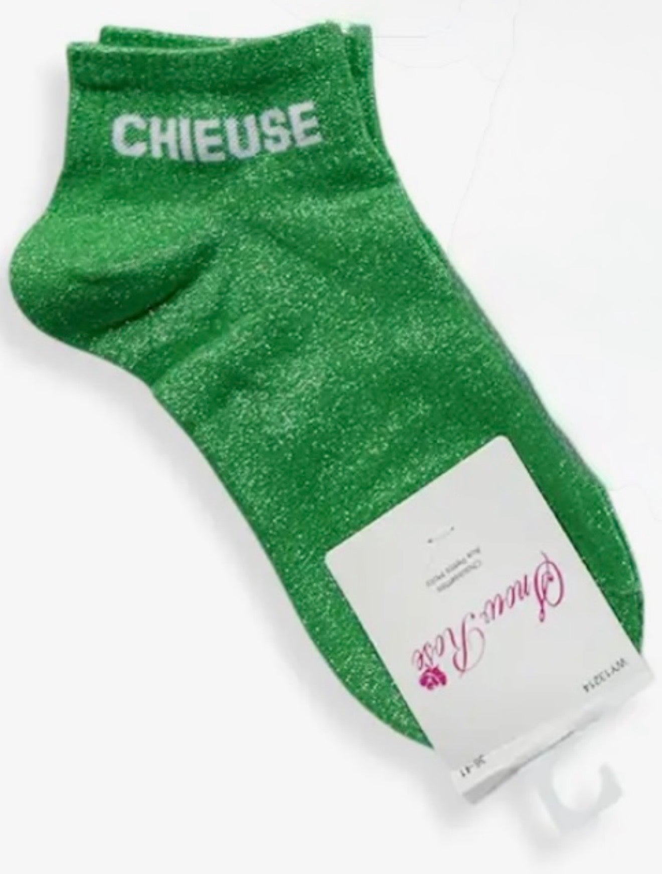 Chaussettes brillantes courtes CHIEUSE vert