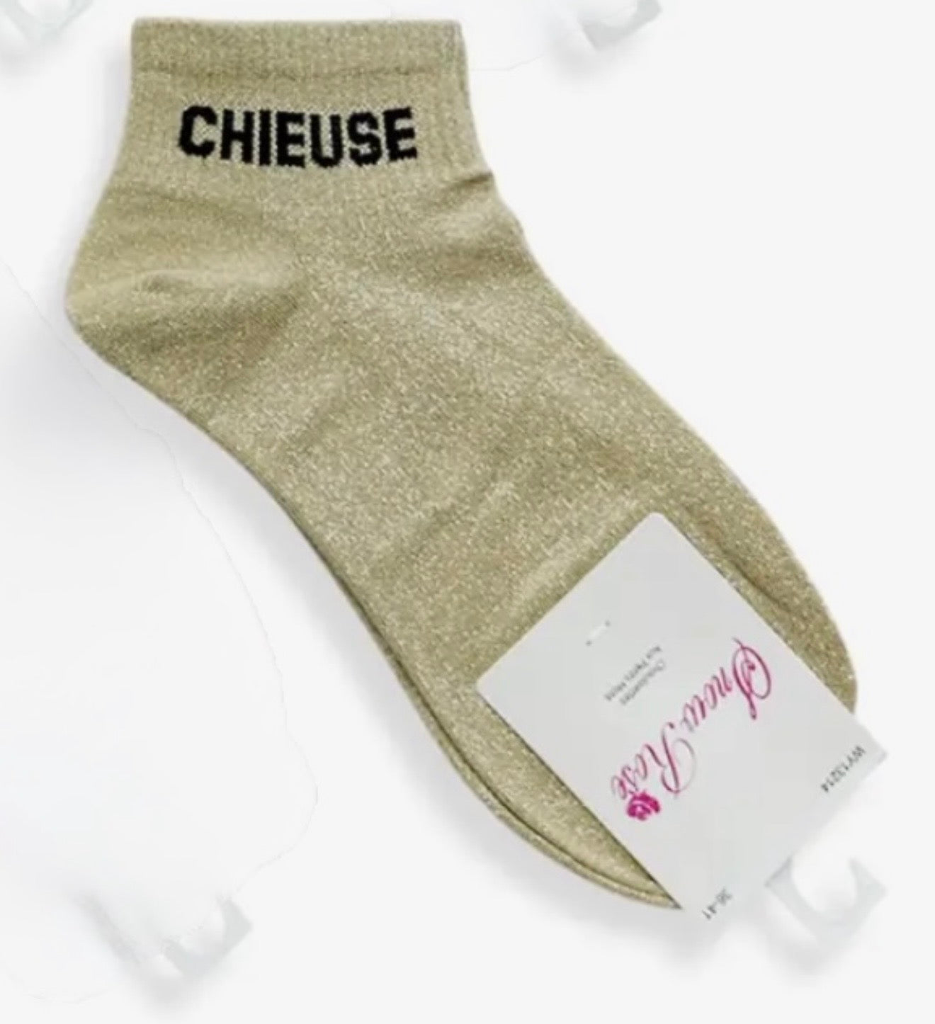 Chaussettes brillantes courtes CHIEUSE Or