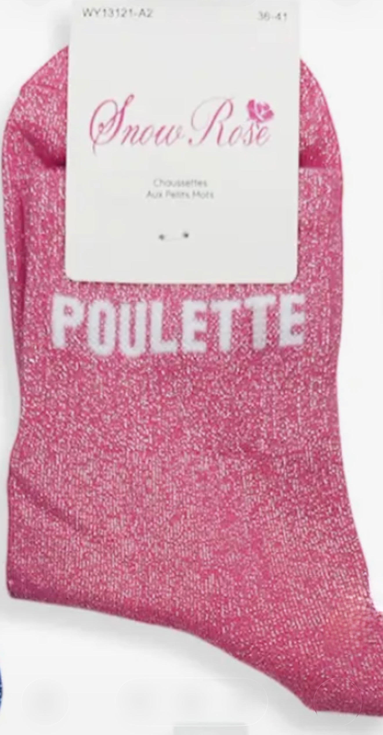 Chaussettes brillantes  POULETTE Rose