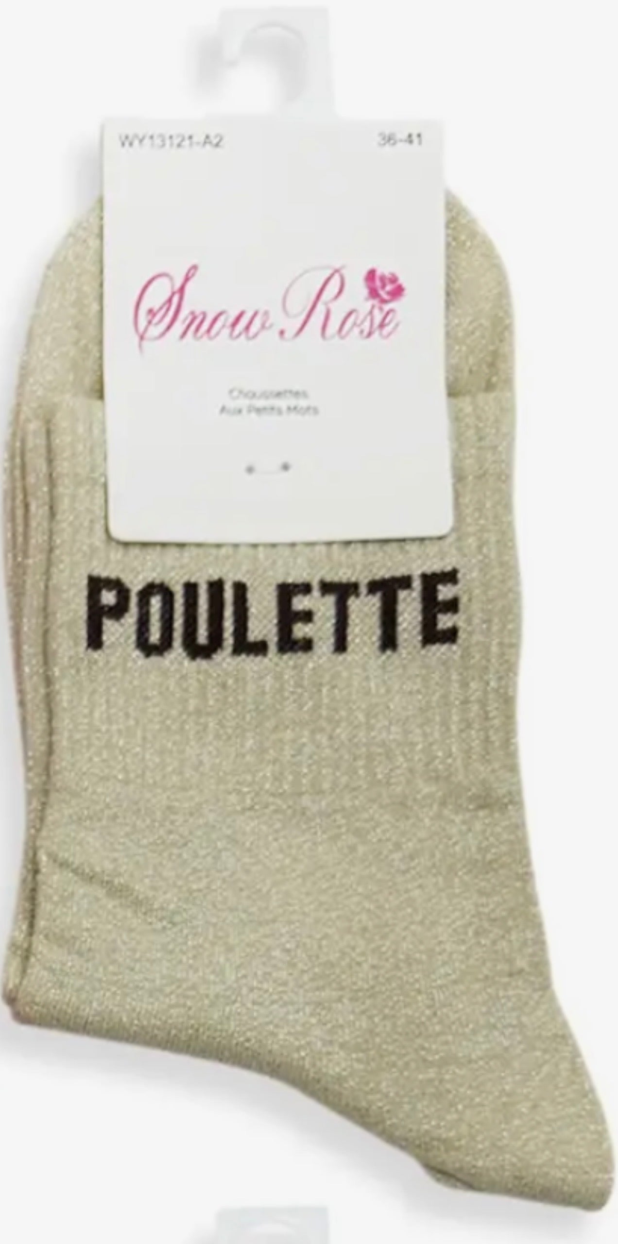 Chaussettes brillantes POULETTE  beige