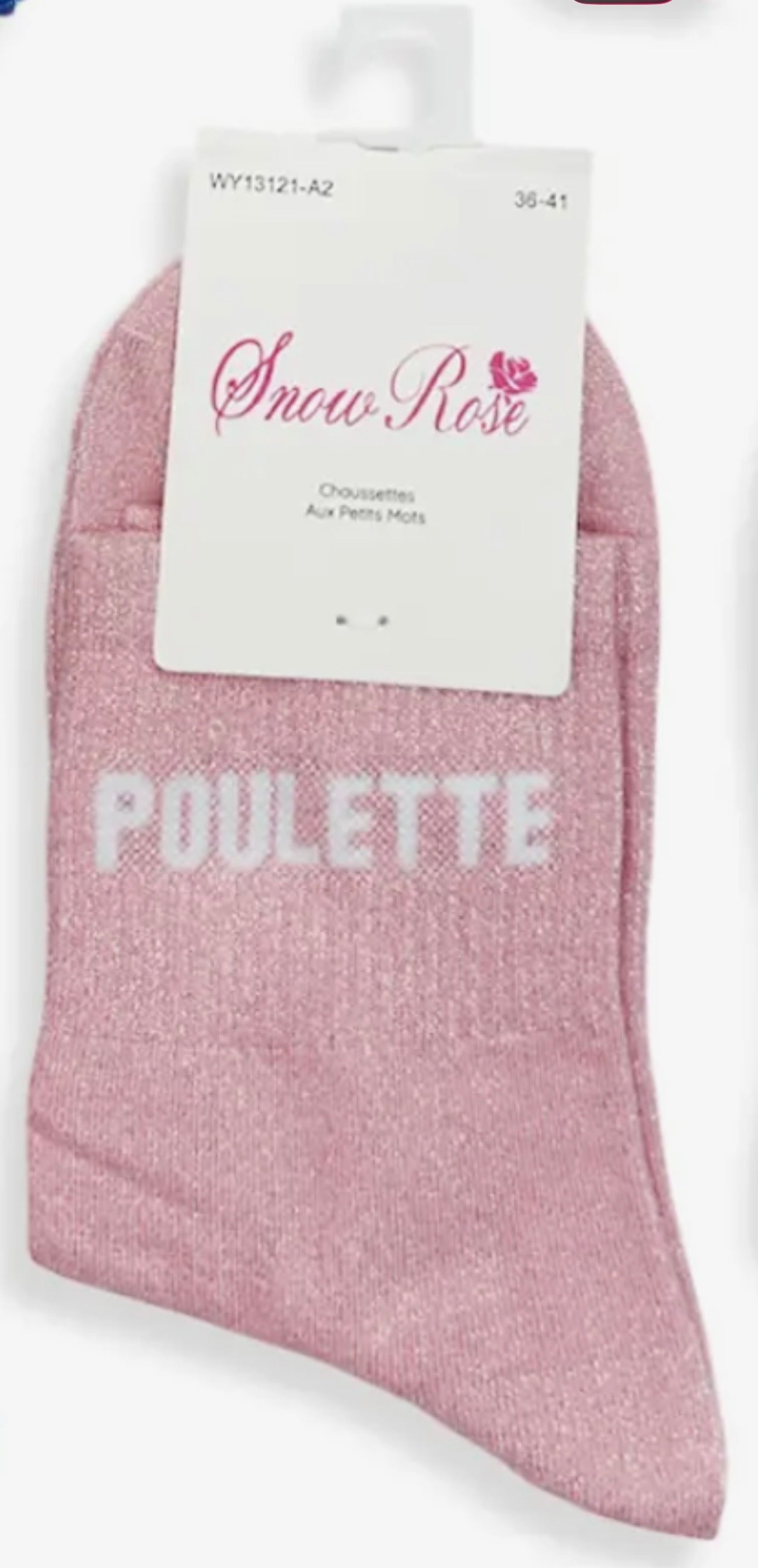 Chaussettes brillantes  POULETTE Rose clair