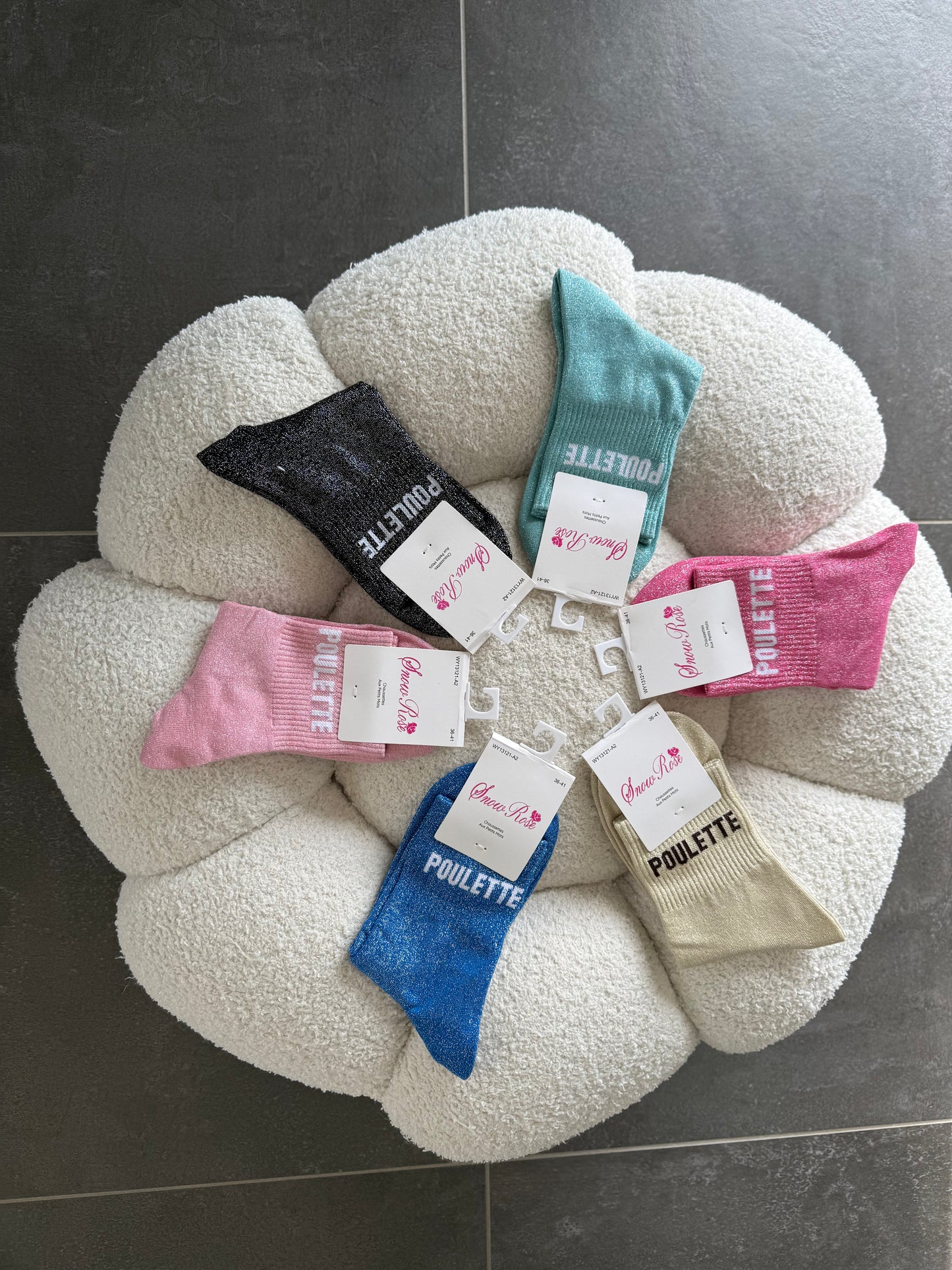 Chaussettes brillantes POULETTE Noir