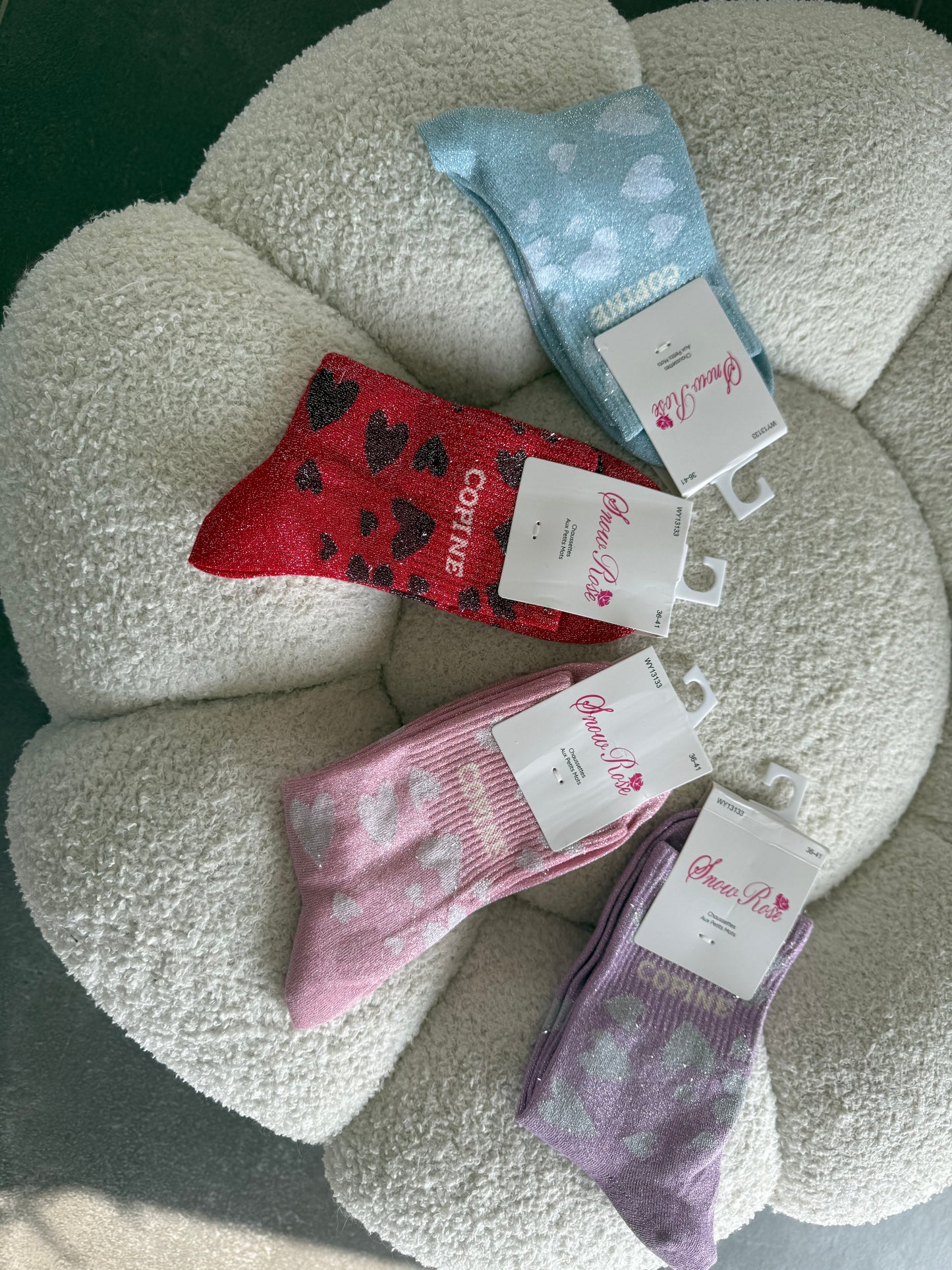 Chaussettes brillantes COPINE rose
