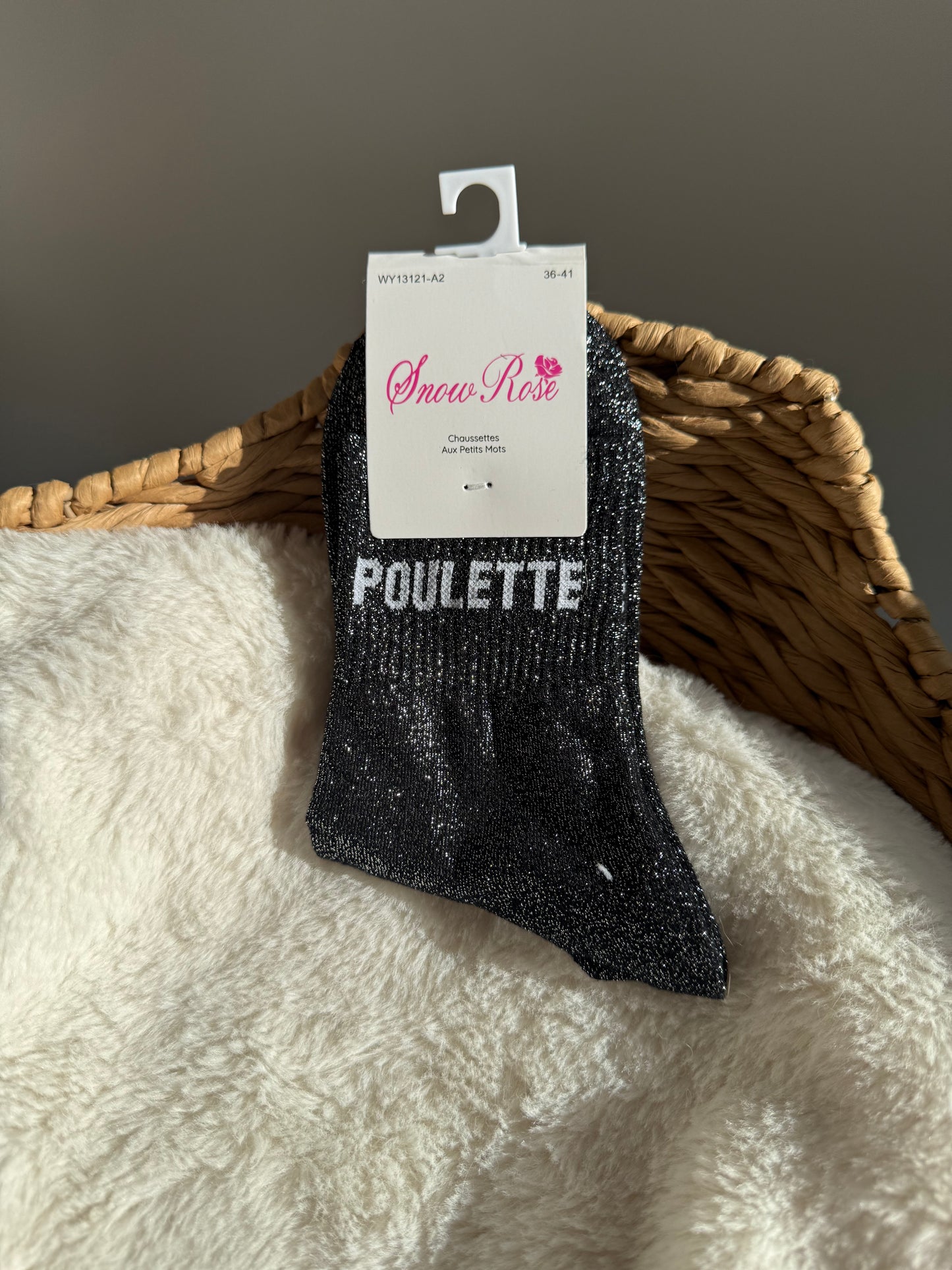 Chaussettes brillantes POULETTE Noir