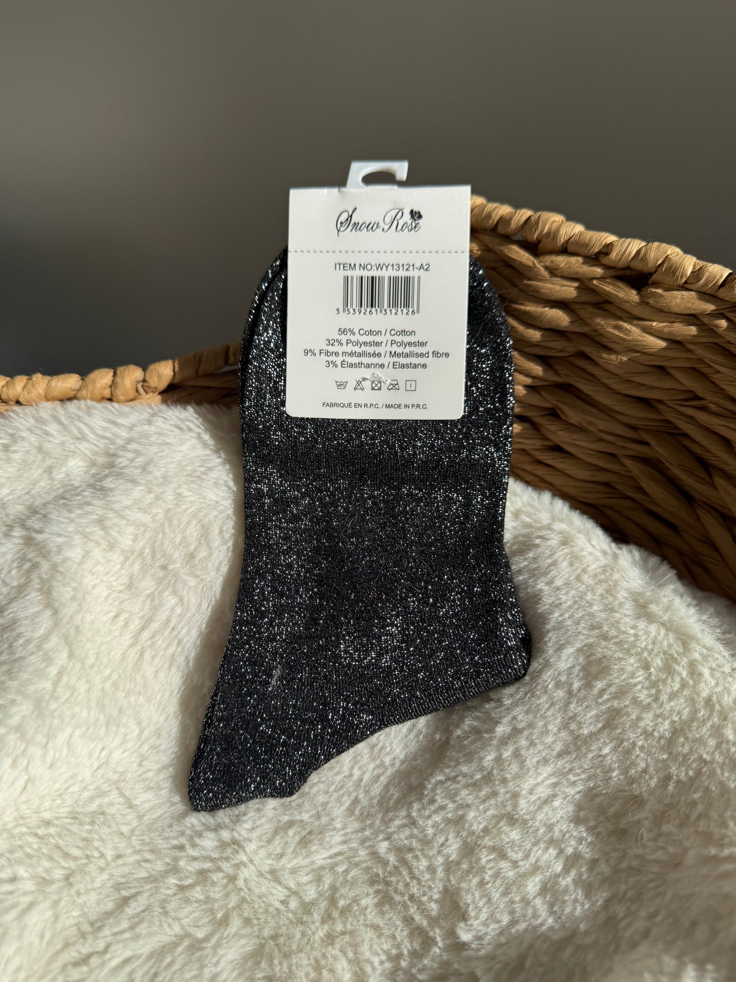 Chaussettes brillantes POULETTE Noir