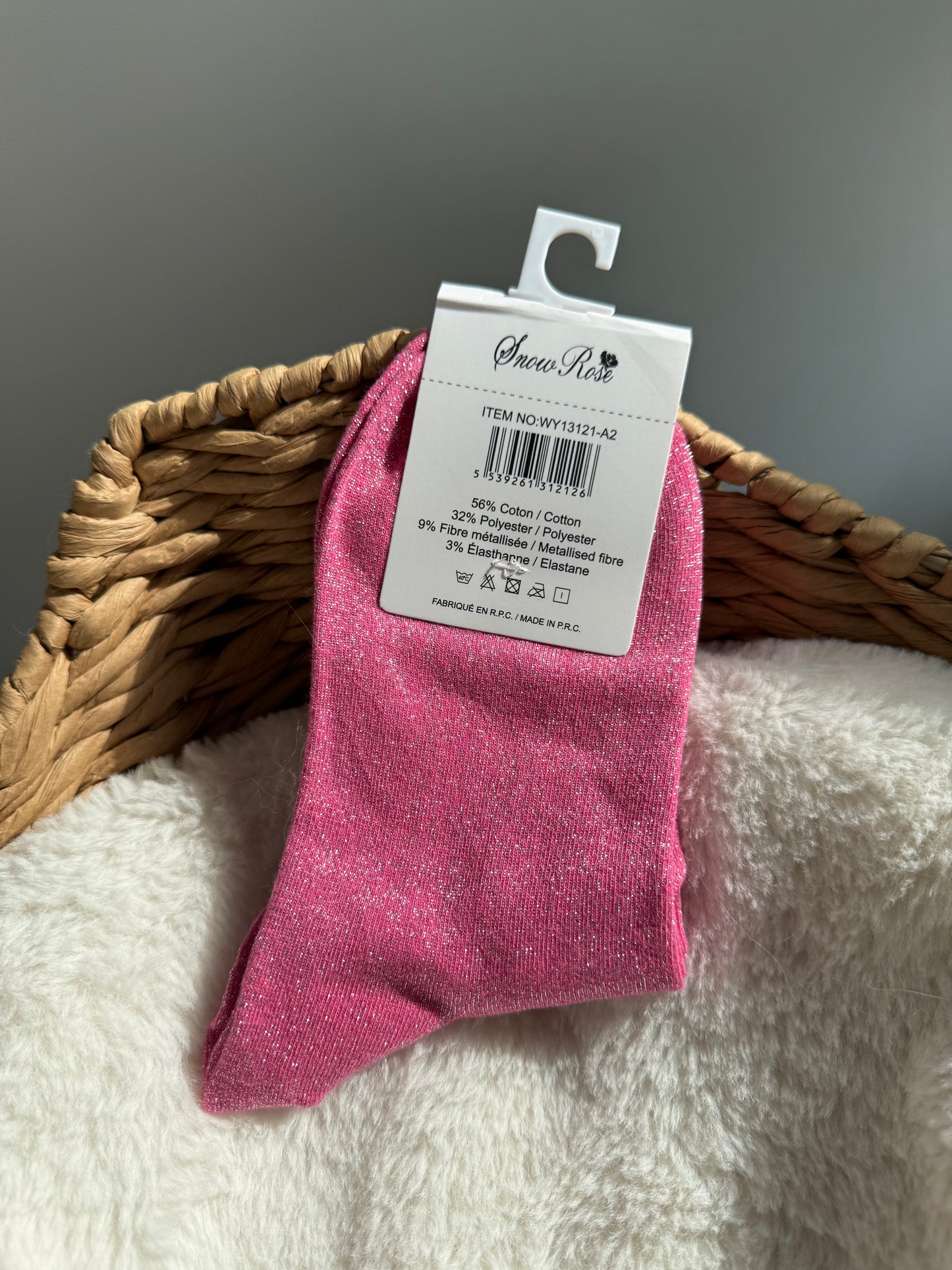 Chaussettes brillantes  POULETTE Rose