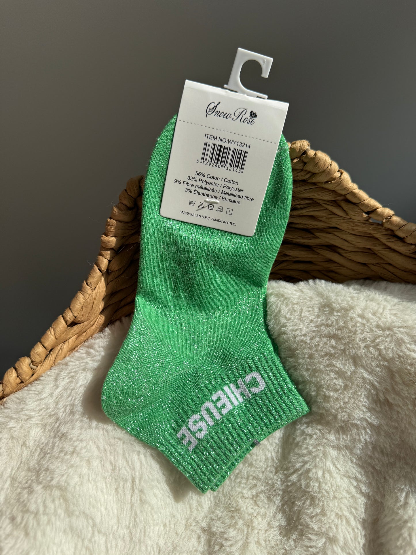 Chaussettes brillantes courtes CHIEUSE vert