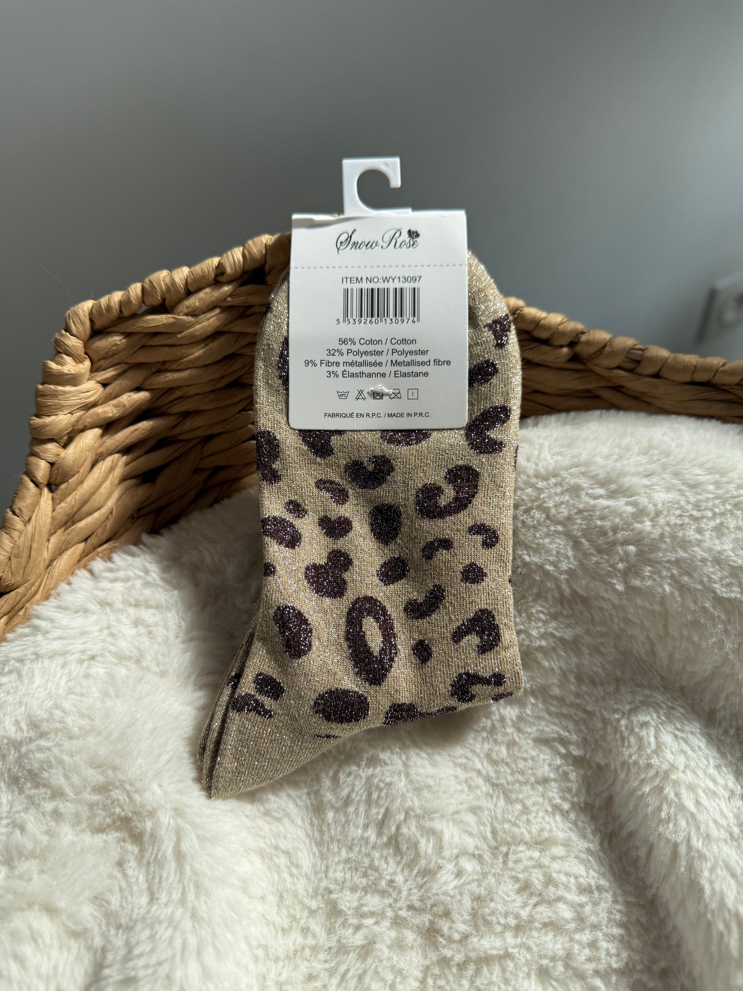 Chaussettes brillantes CONNASSE  beige