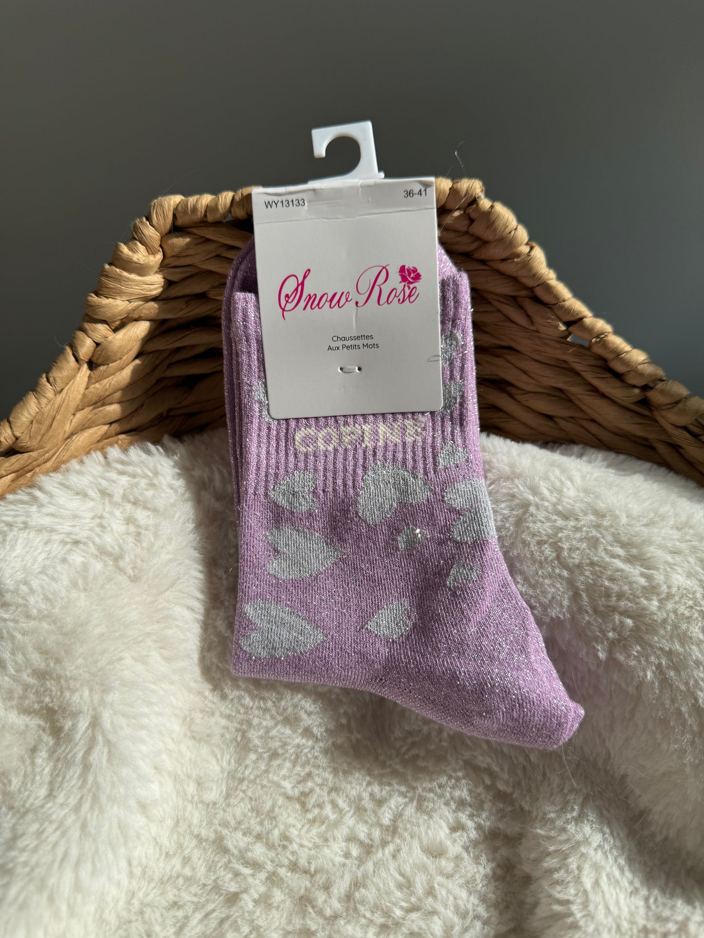 Chaussettes brillantes COPINE violet