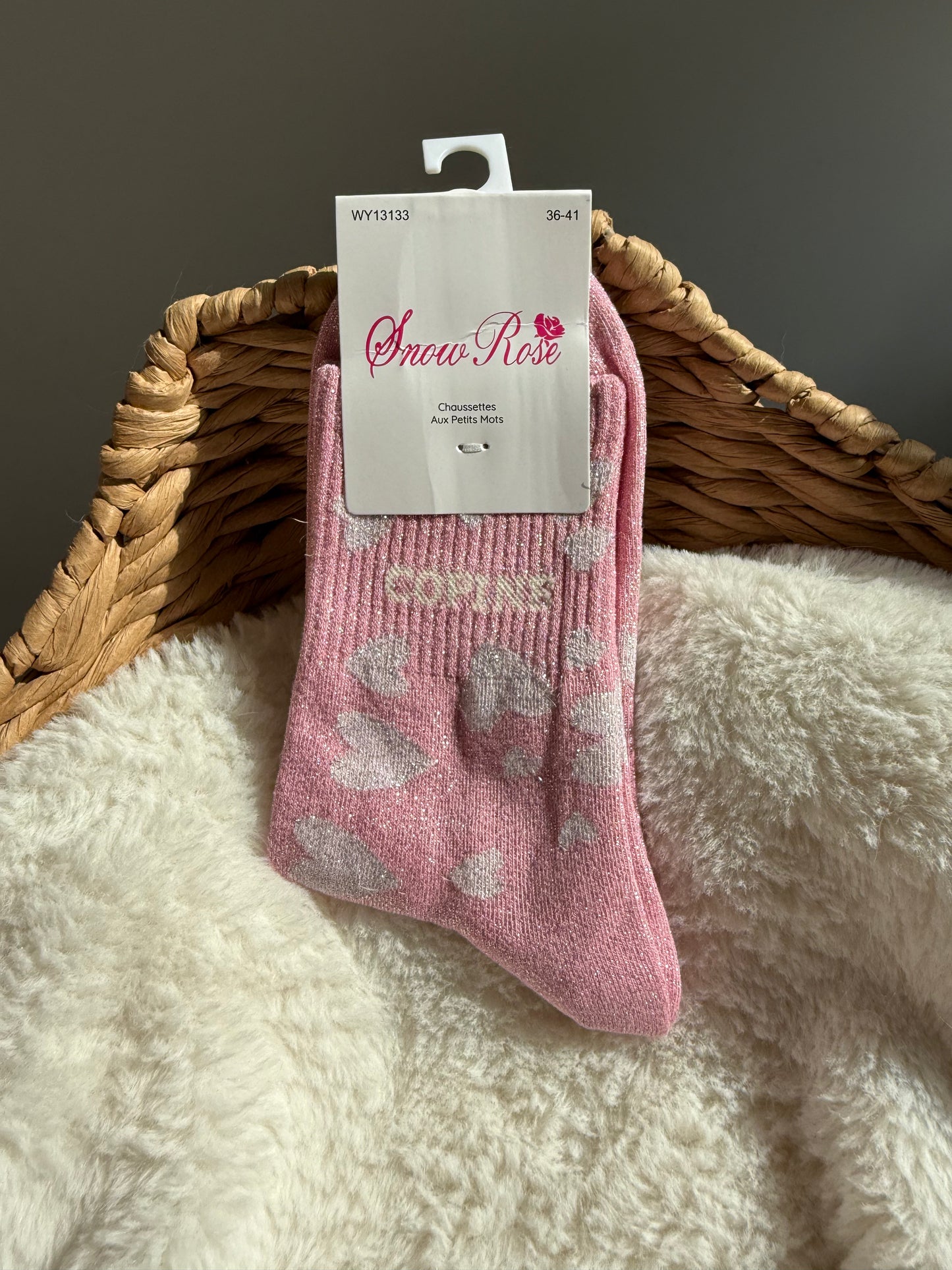 Chaussettes brillantes COPINE rose