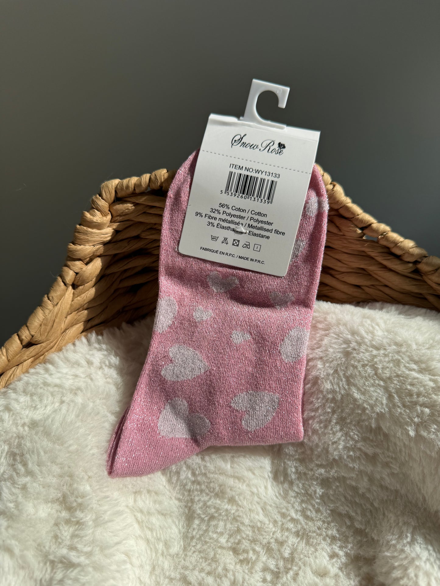 Chaussettes brillantes COPINE rose