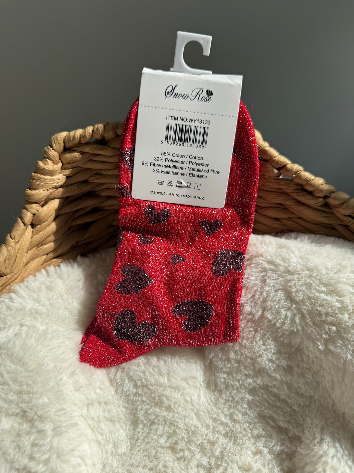 Chaussettes brillantes COPINE rouge