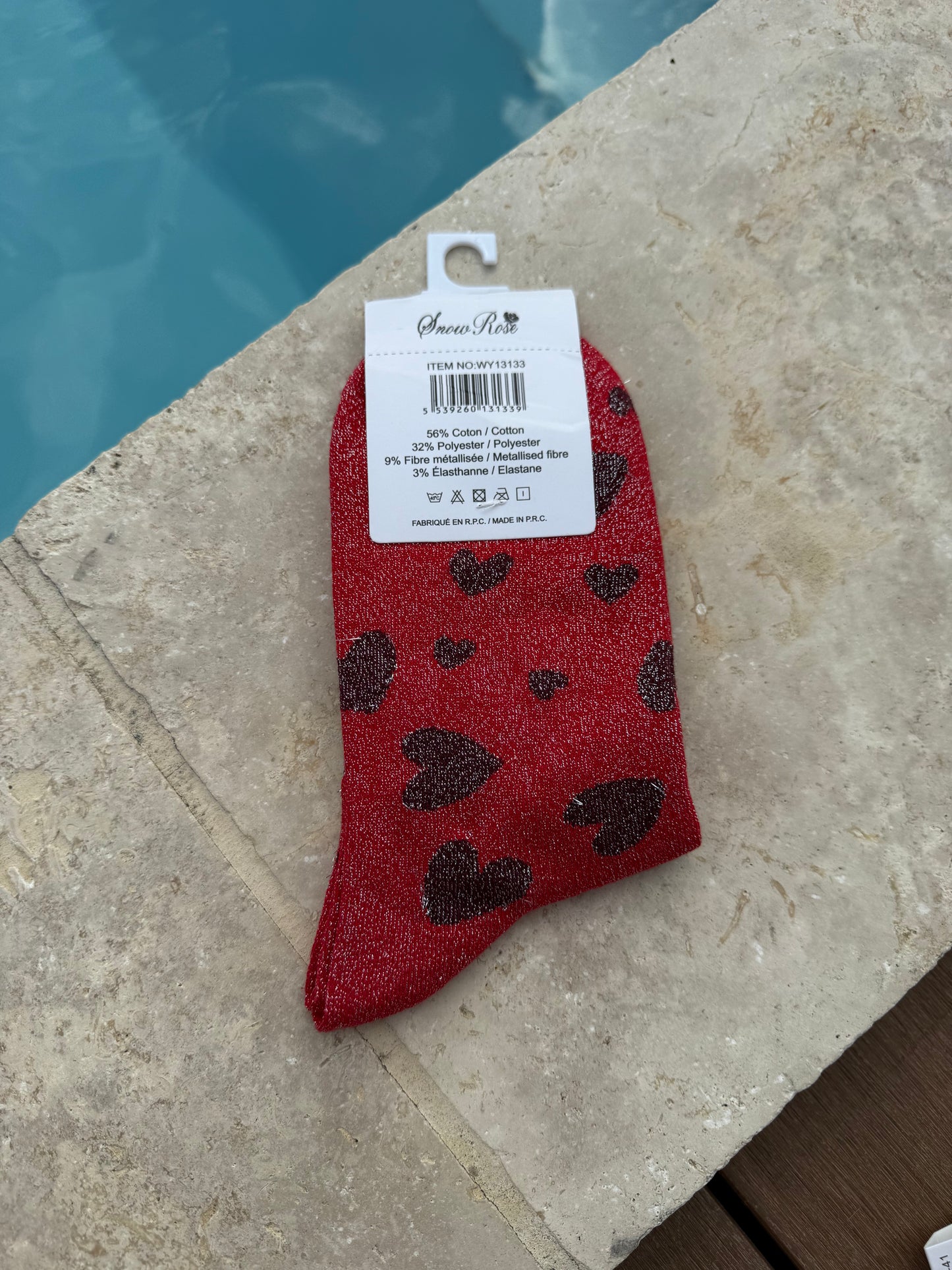 Chaussettes brillantes COPINE rouge