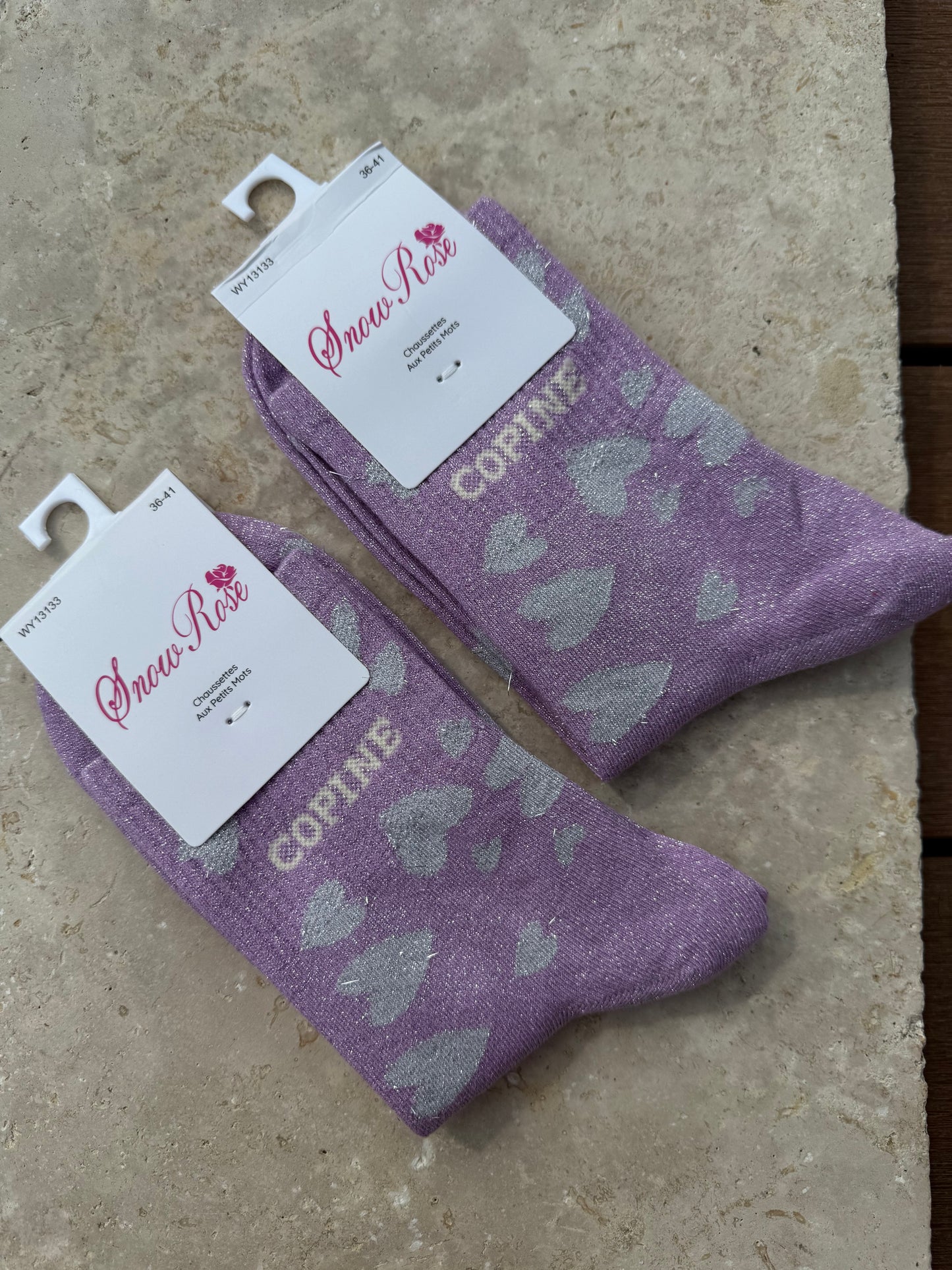 Chaussettes brillantes COPINE violet