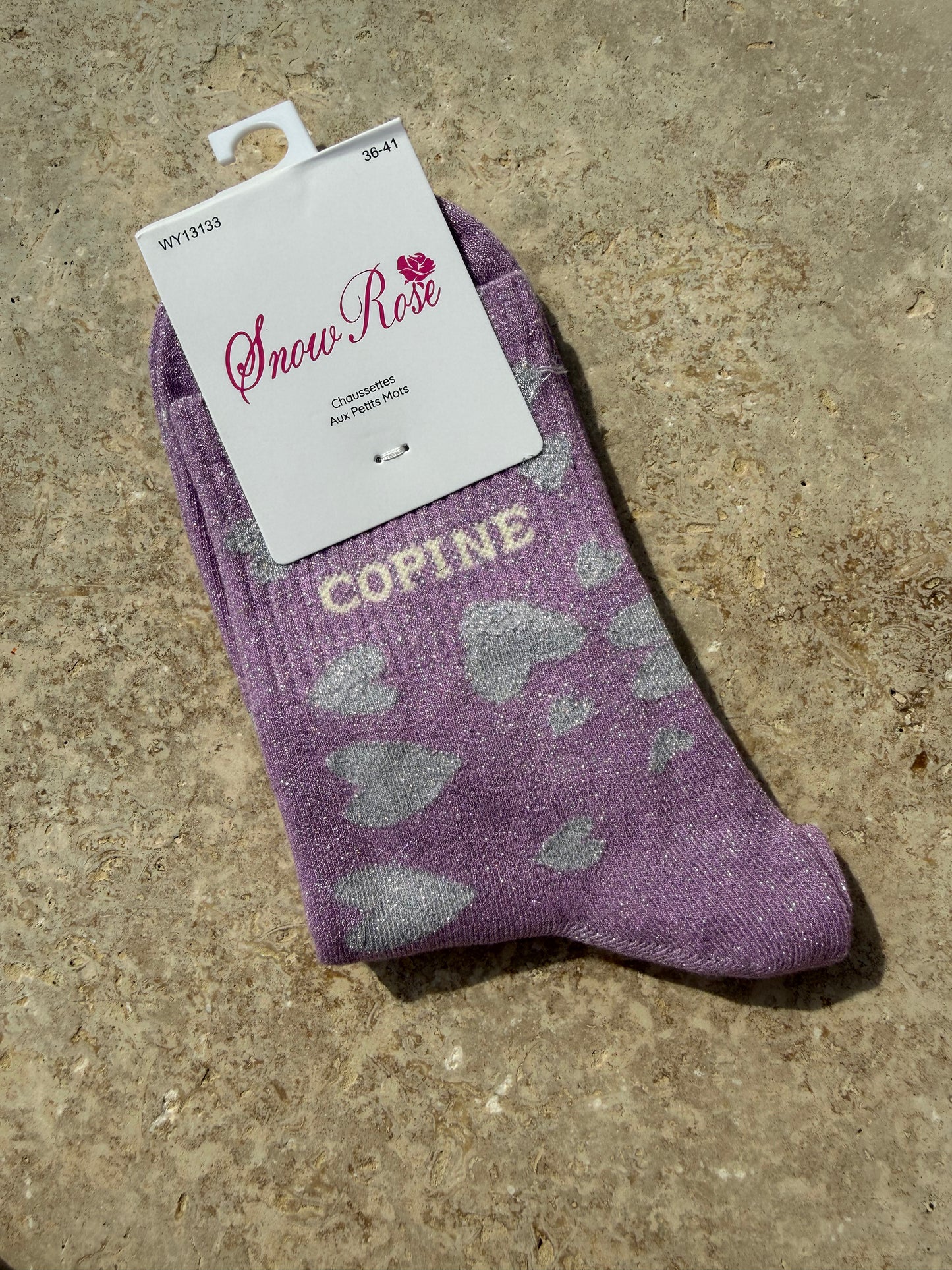 Chaussettes brillantes COPINE violet