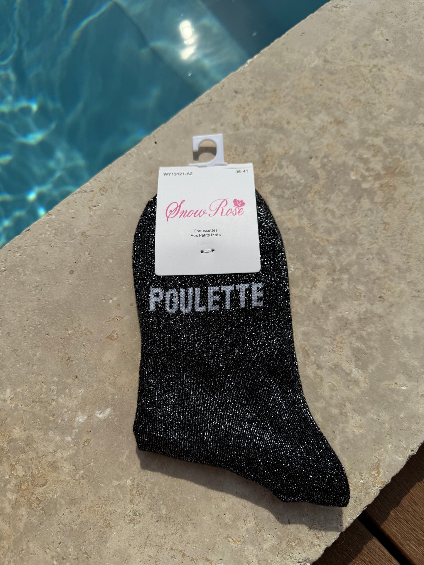 Chaussettes brillantes POULETTE Noir