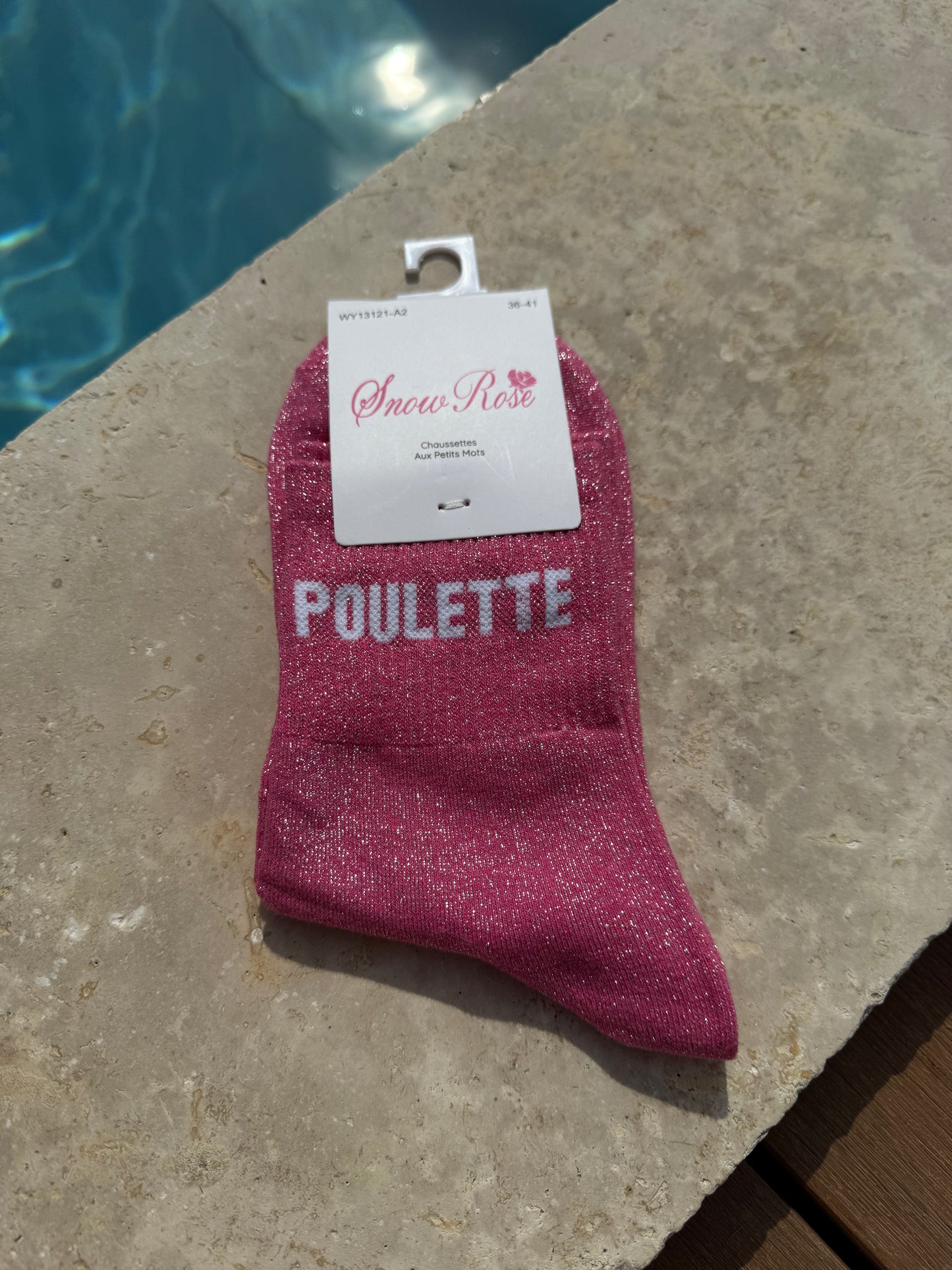 Chaussettes brillantes  POULETTE Rose