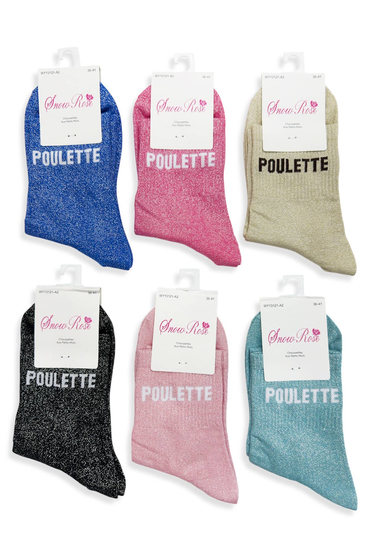 Chaussettes brillantes POULETTE Noir